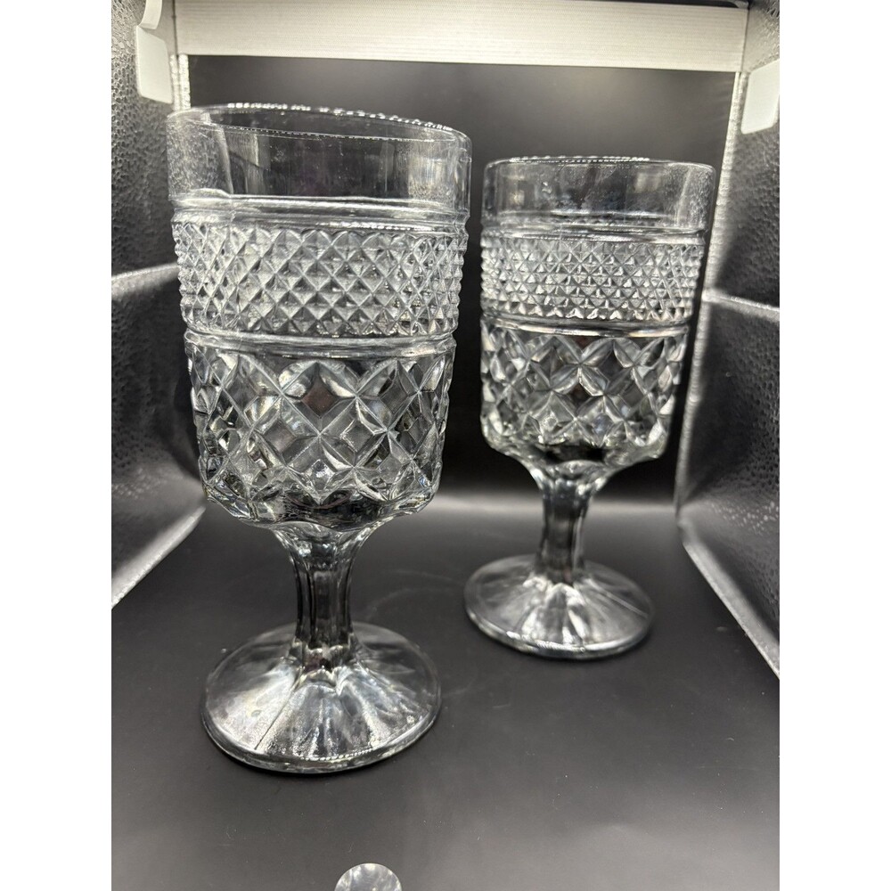 Vintage Wexford Smoke Wine/ Water Goblet by Anchor-Hocking Set Of 2 Replacements